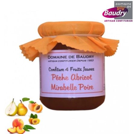 Confiture 4 fruits jaunes 250 g - BAUDRY