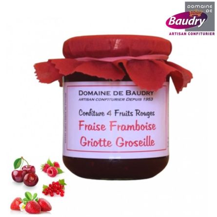 Confiture 4 fruits rouges 250 g - BAUDRY