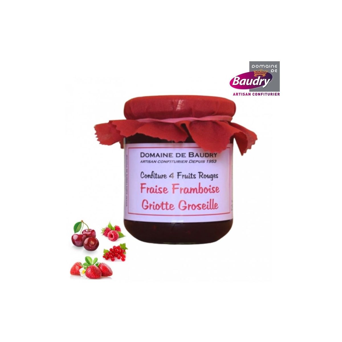 Confiture 4 fruits rouges 250 g - BAUDRY