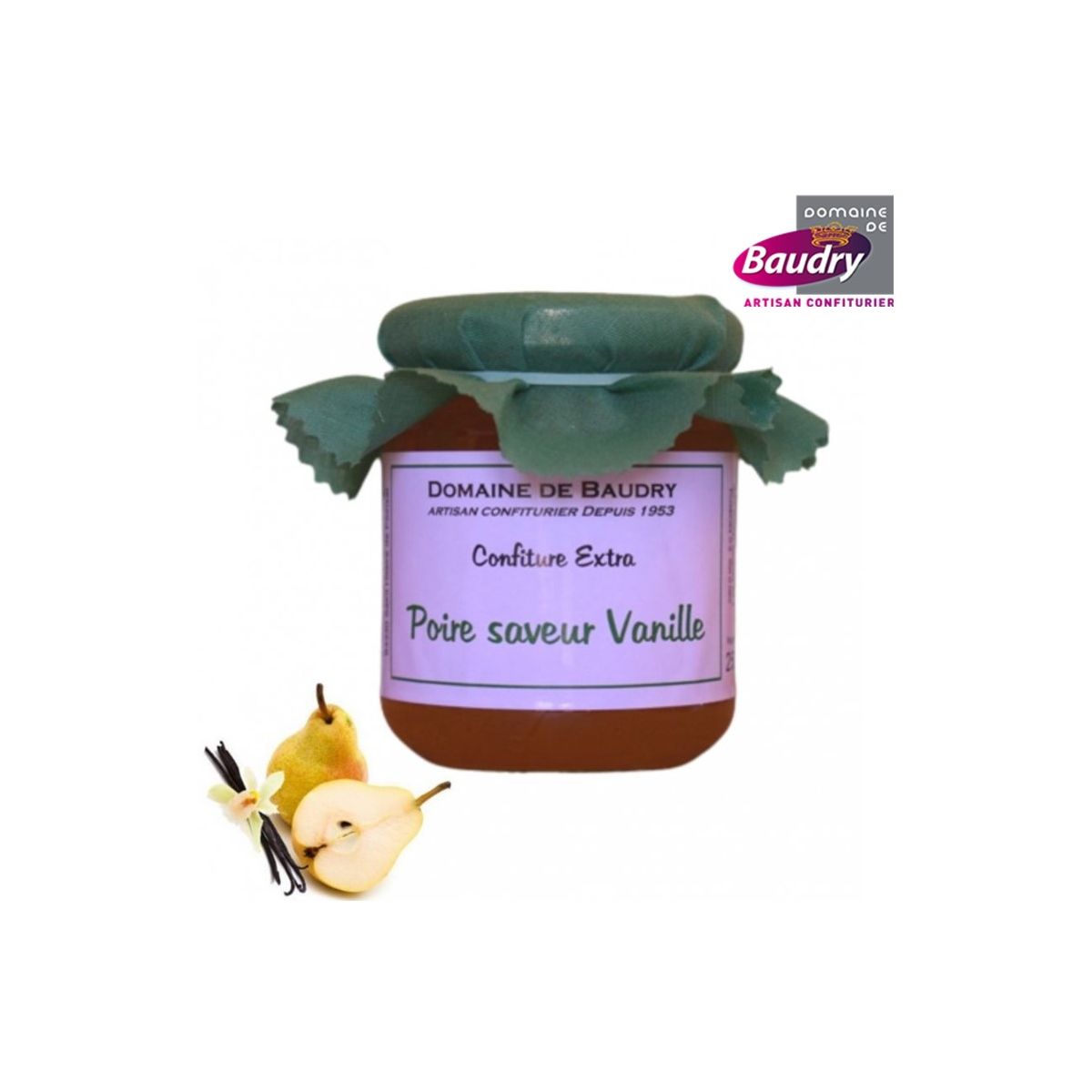 Confiture Poire saveur vanille 250 g - BAUDRY