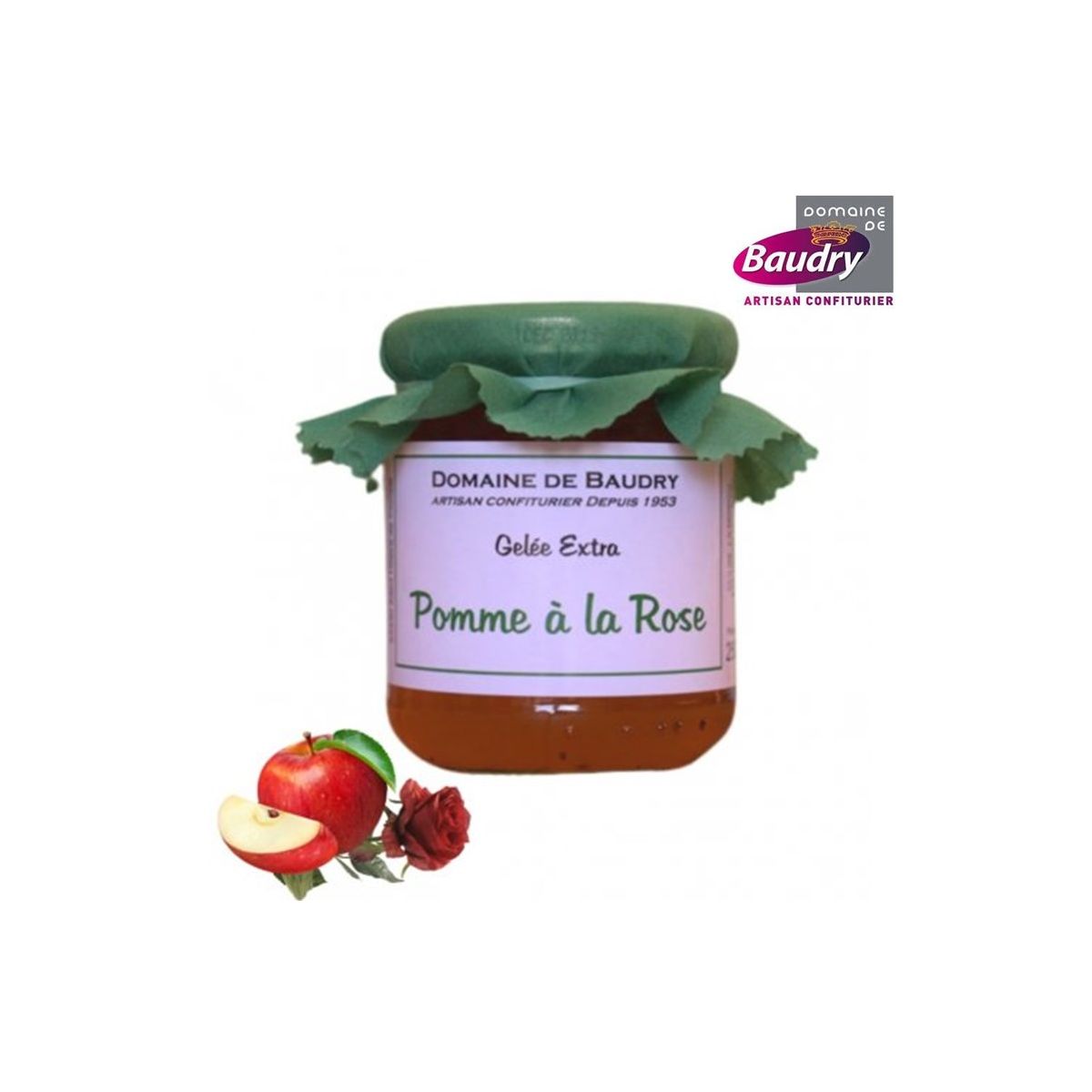 Gelée Pomme à la rose 250 g - BAUDRY