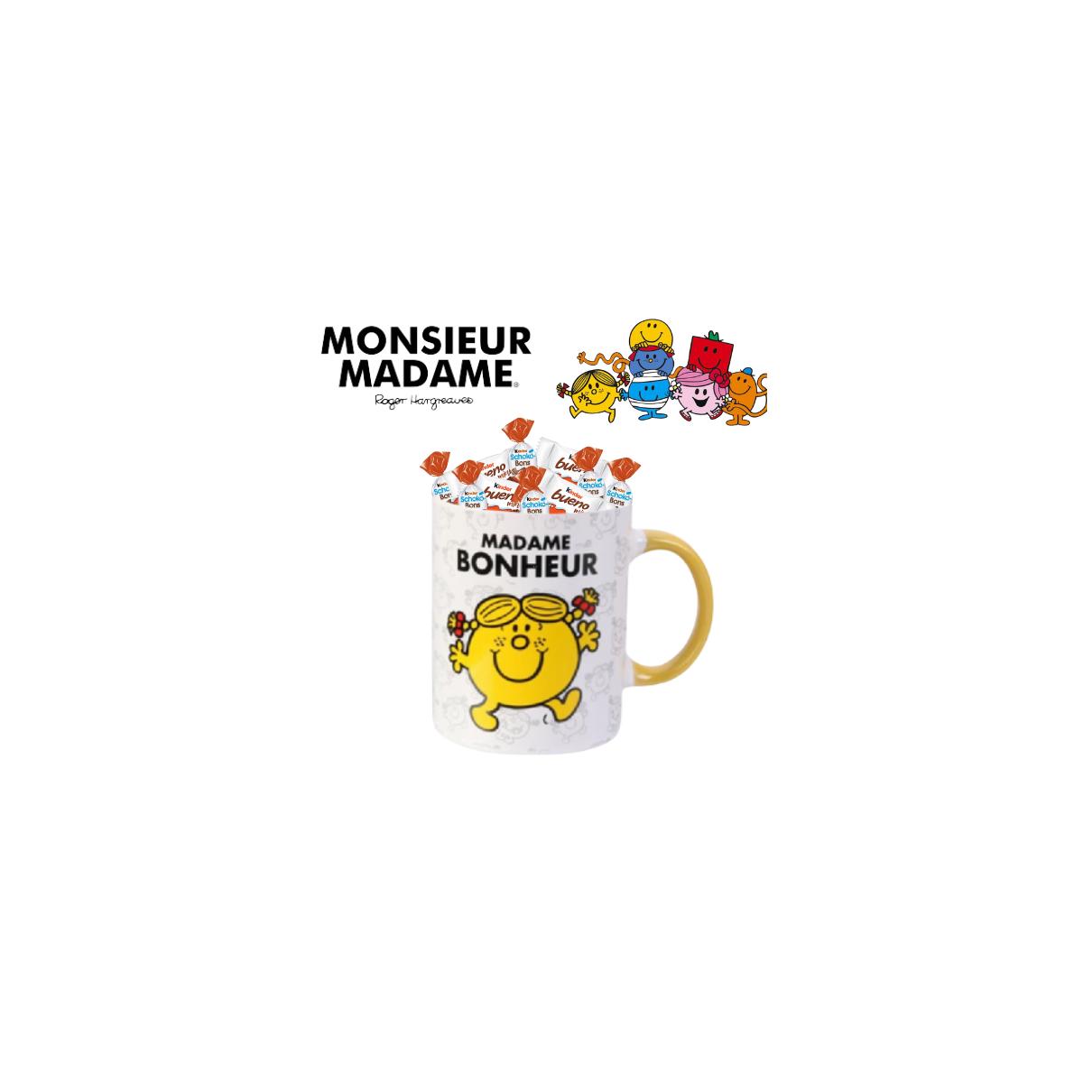Mug Madame BONHEUR avec 20 chocolats KINDER
