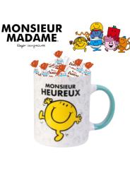 Mug Monsieur HEUREUX avec 20 chocolats KINDER