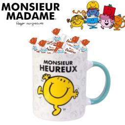 Mug Monsieur HEUREUX avec 20 chocolats KINDER