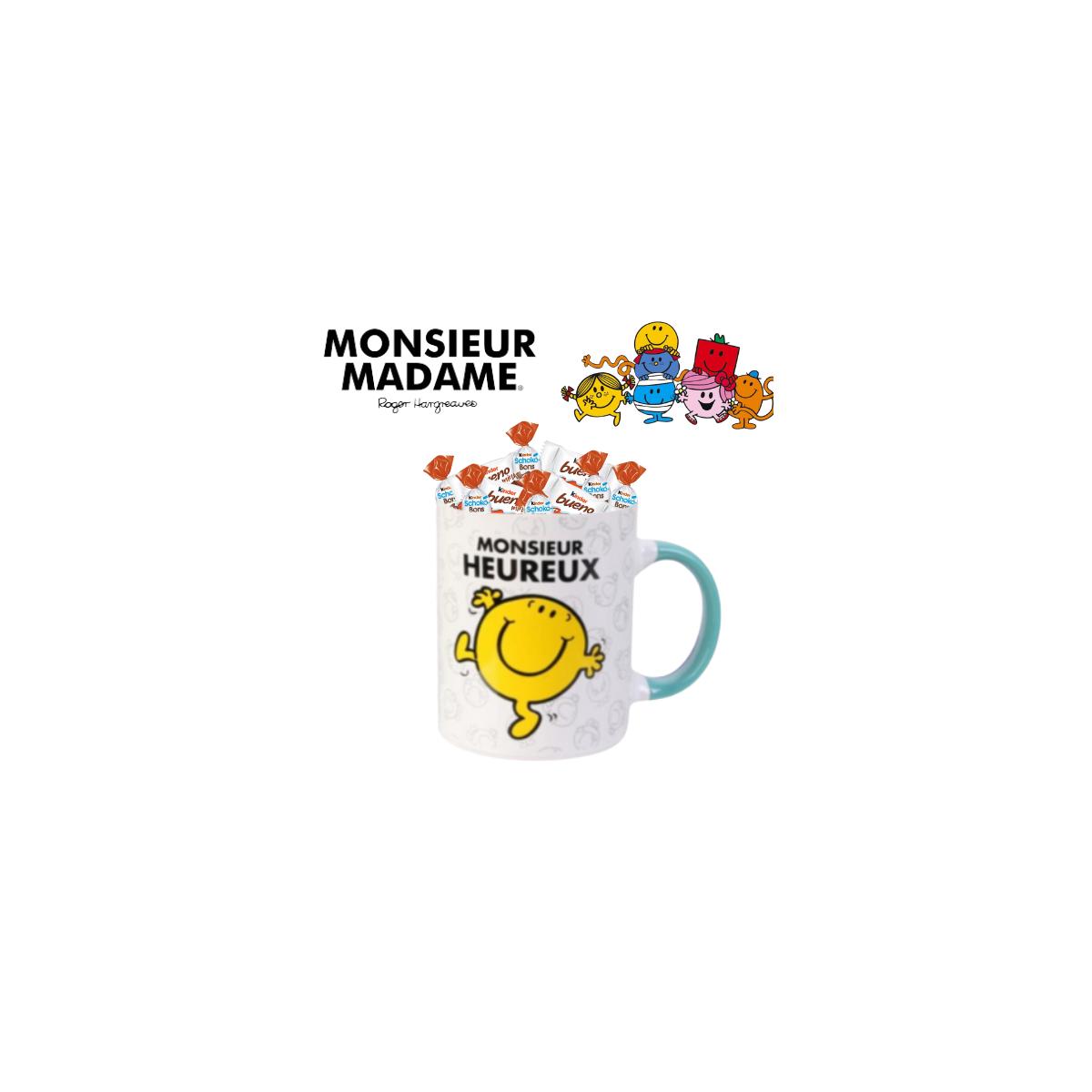 Mug Monsieur HEUREUX avec 20 chocolats KINDER
