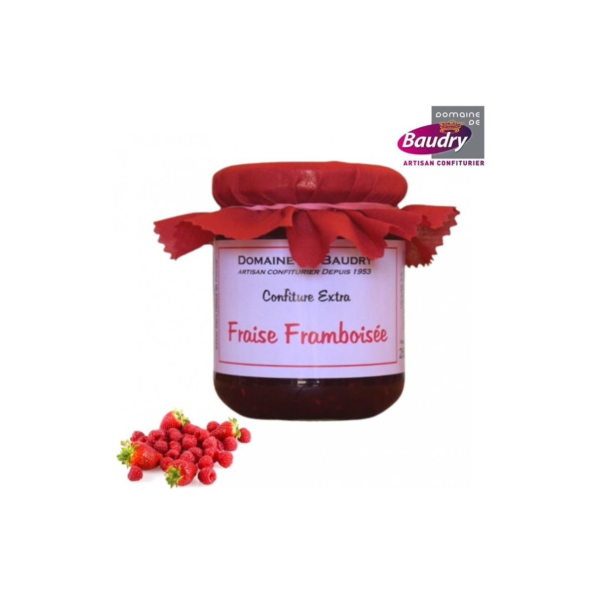 Confiture Fraise framboisée 250 g - BAUDRY