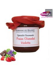 Confiture Fraise chocolat violette 250 g - BAUDRY