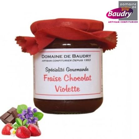 Confiture Fraise chocolat violette 250 g - BAUDRY