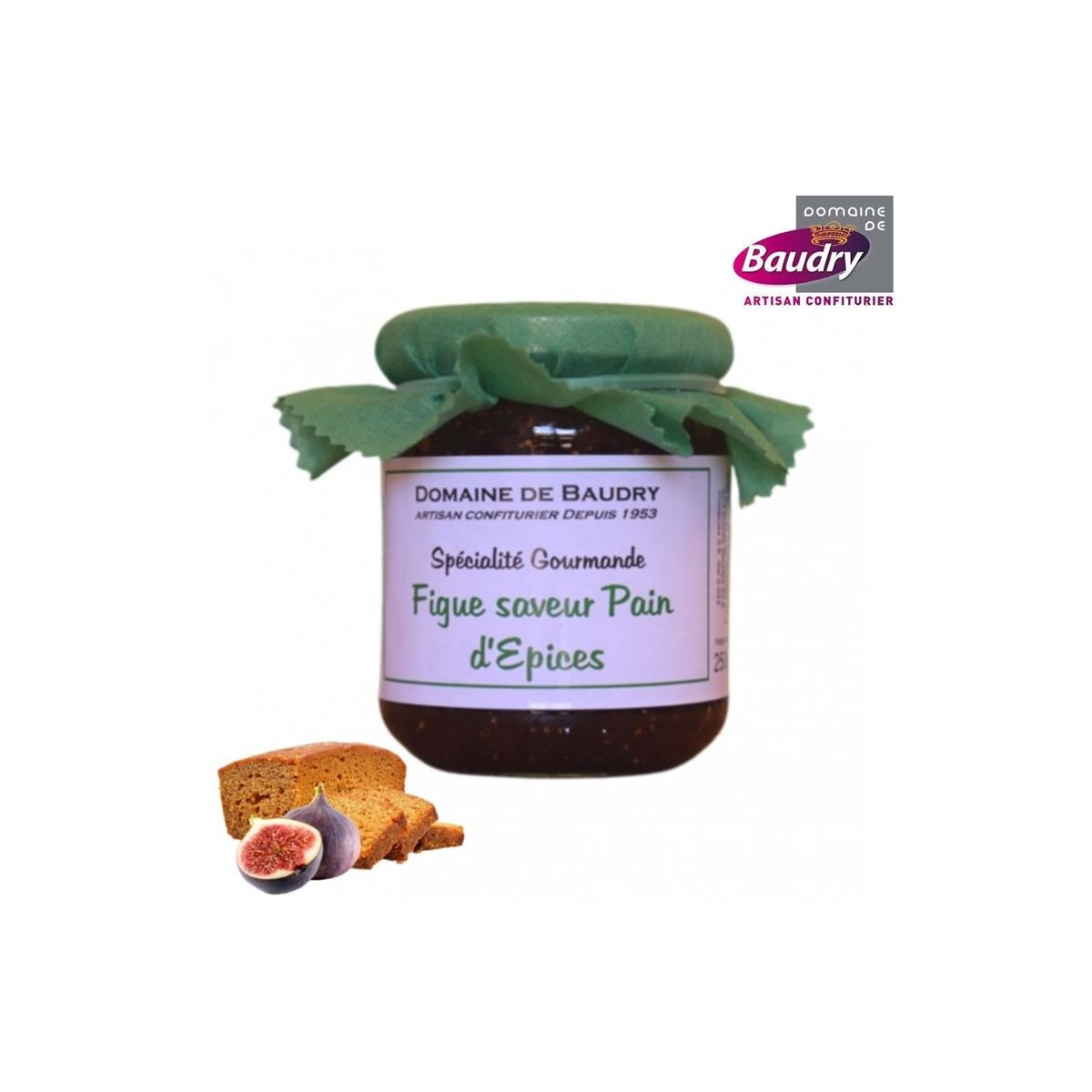 Confiture Figue pain d'épices 250 g - BAUDRY