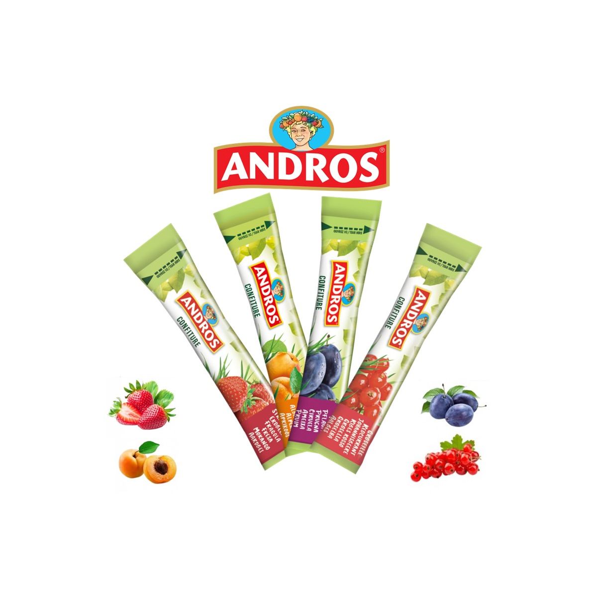 ANDROS Mix confitures - stick 20 gr - sachet 20 pcs