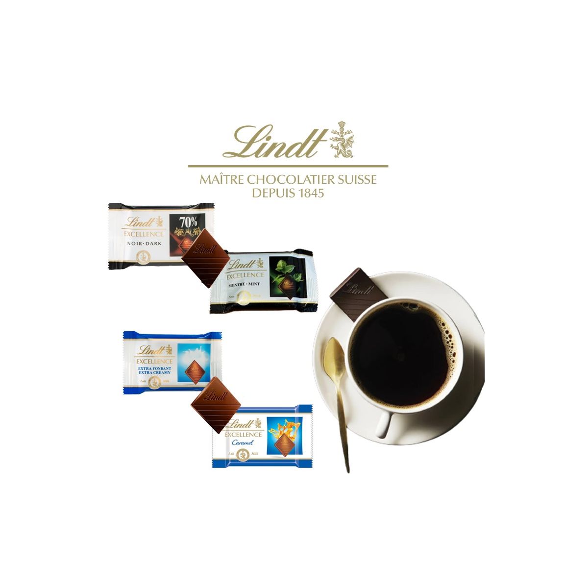 LINDT® Mini excellence noir et lait assortis