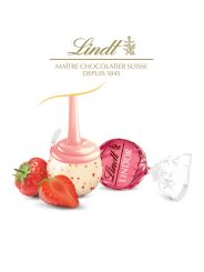 Chocolat blanc fraise - LINDOR® Sachet 25 pcs