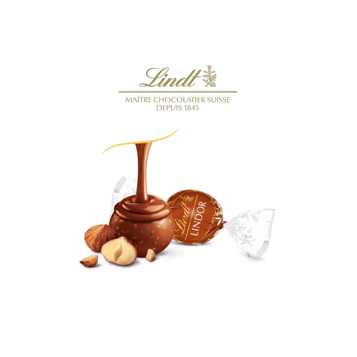 Chocolat lait noisettes - LINDOR® Sachet 25 pcs