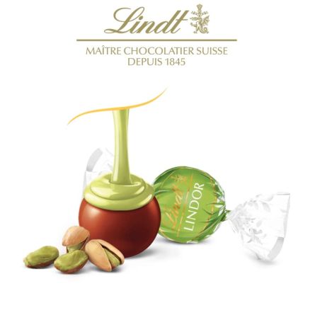 Chocolat lait pistache - LINDOR® Sachet 25 pcs