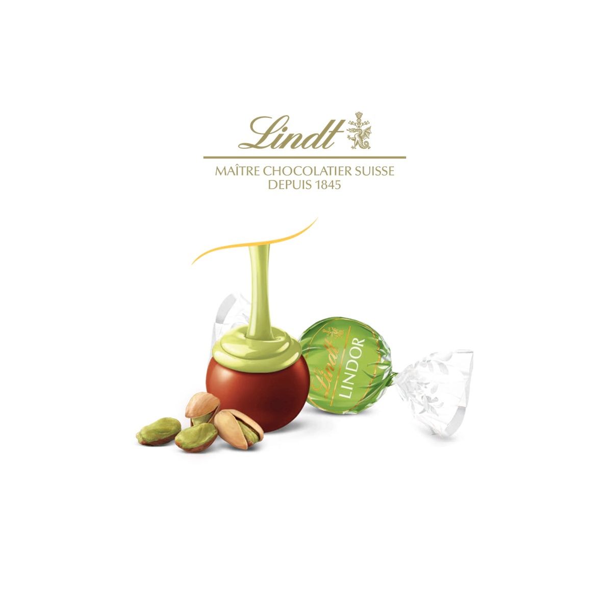 Chocolat lait pistache - LINDOR® Sachet 25 pcs