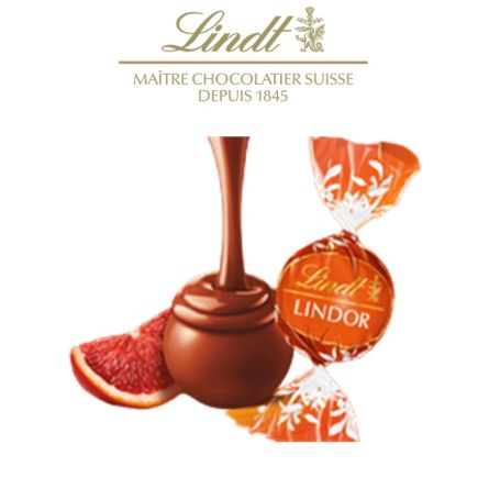 Chocolat lait orange sanguine - LINDOR® Sachet 25 pcs