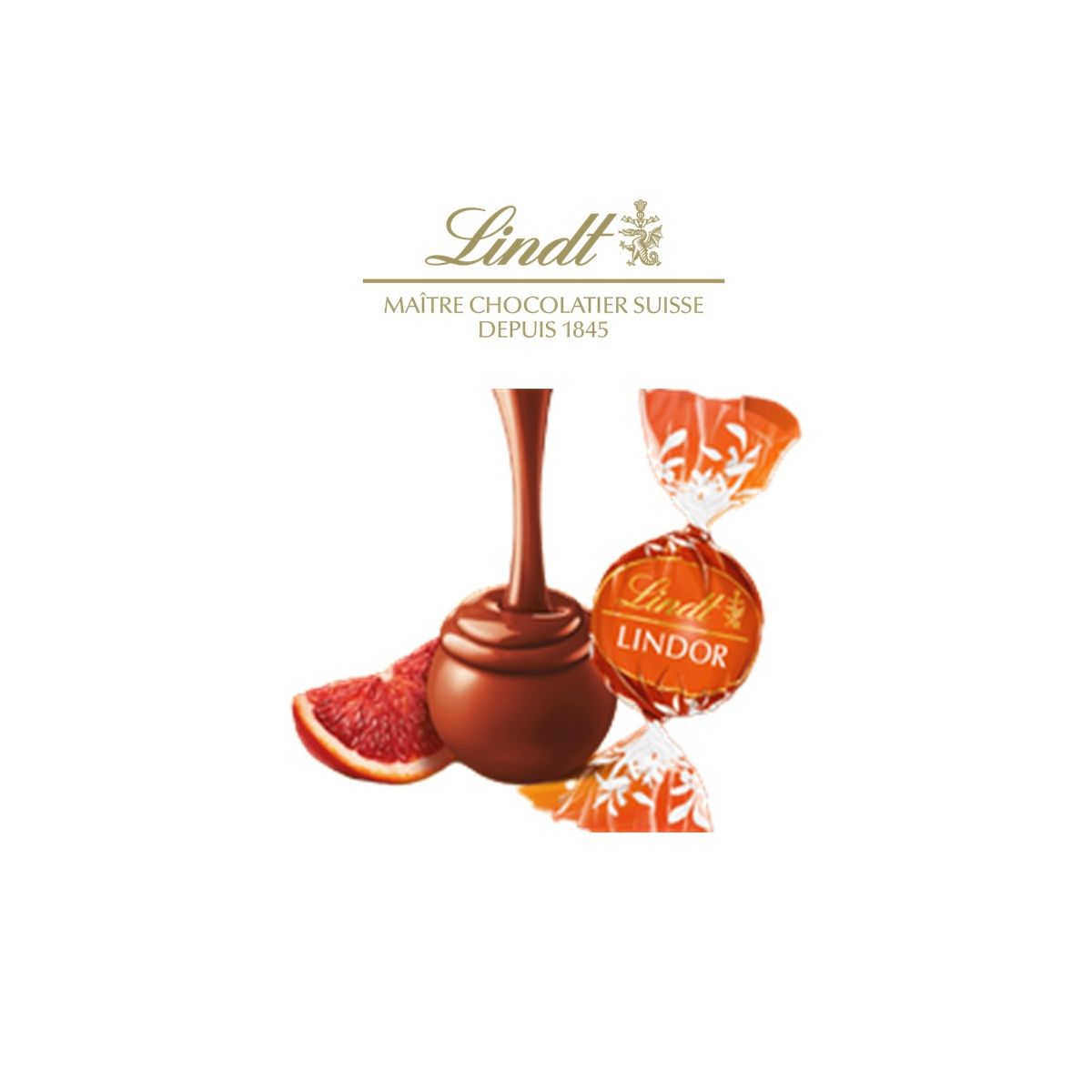 Chocolat lait orange sanguine - LINDOR® Sachet 25 pcs