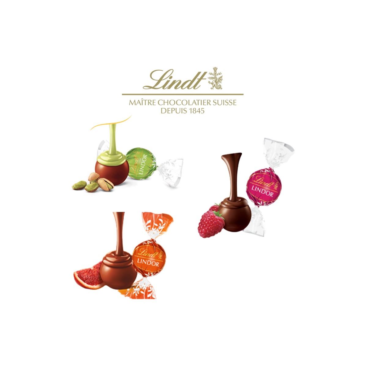 Assortiment chocolat lait fruité - LINDOR® Sachet 25 pcs