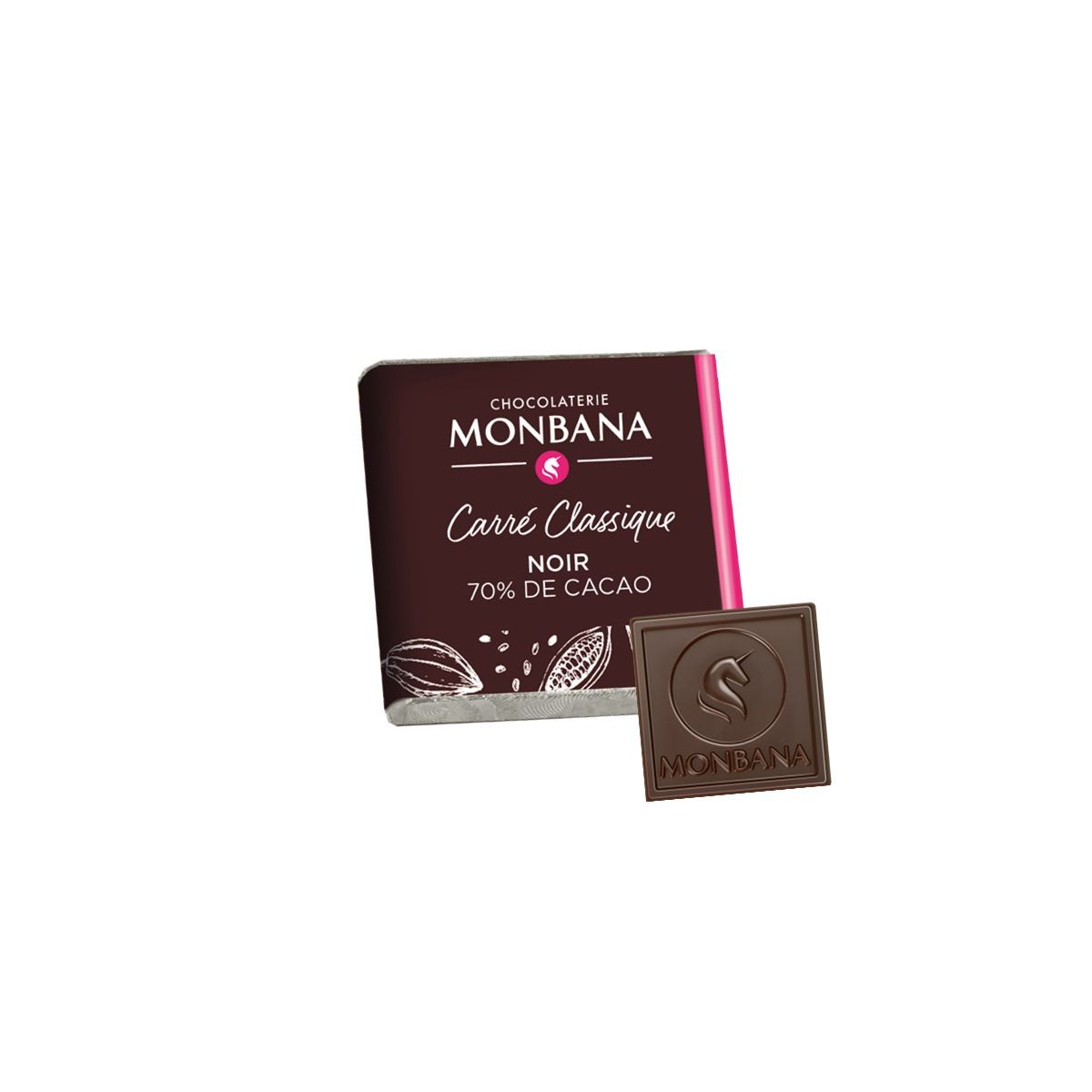 Carré noir 70% - MONBANA® Sachet 50 pcs